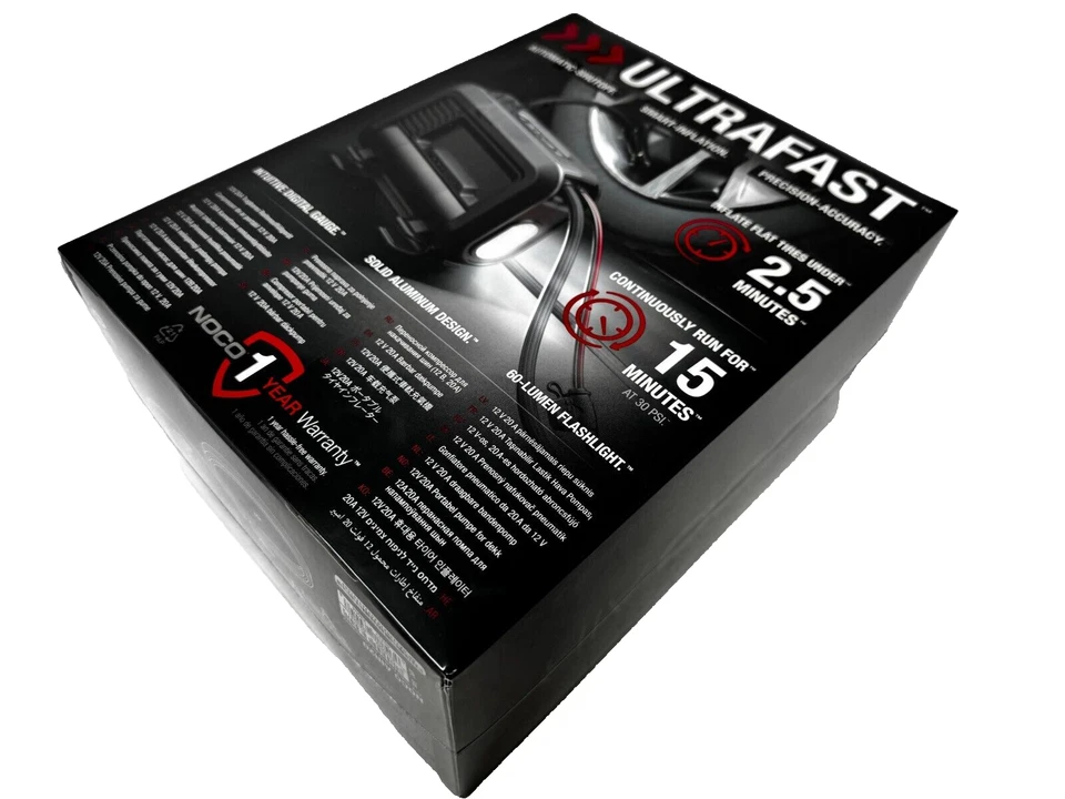 New Noco AIR20 Portable Tire Inflator and Air Compressor 20A 100PSI 12V Black - Изображение 4 из 4