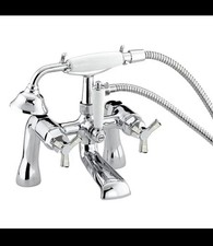 Heritage Gracechurch Mother of Pearl Bath Shower Mixer With Shrouds Ex Display