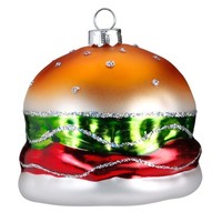 Inge Glas Christbaumschmuck Hamburger Aus Glas 6,5 Cm Burger Fastfood AnhäNger