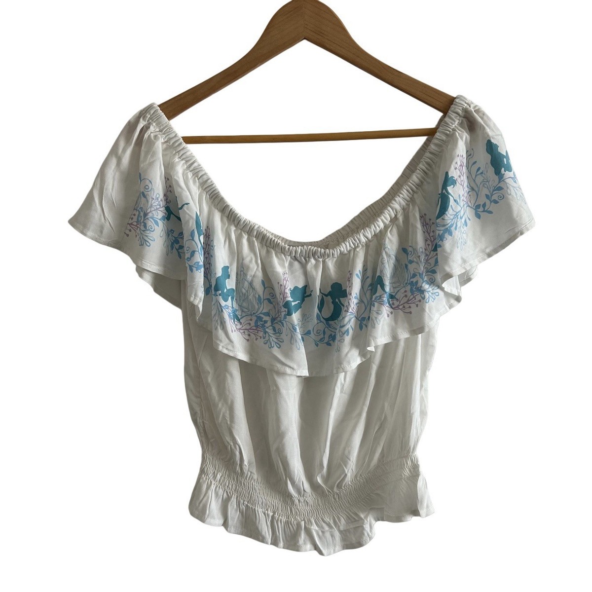 Disney The Little Mermaid Ariel Smocked Off Shoulder Top Women's