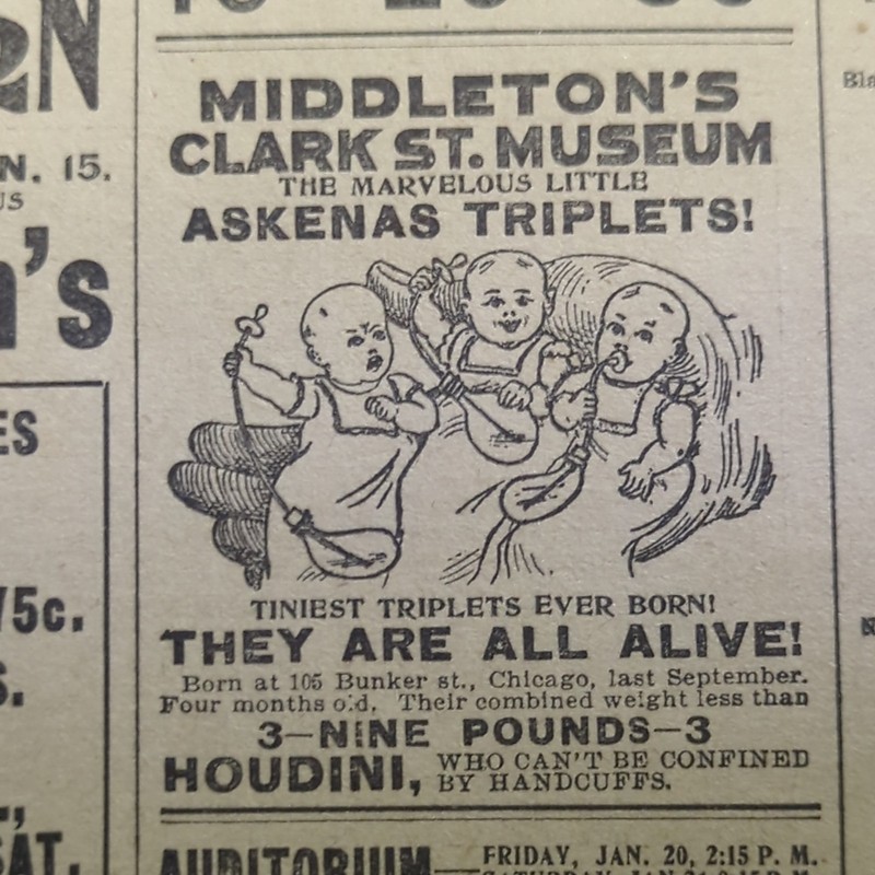 JAN 15, 1899  NEWSPAPER #2928- HARRY HOUDINI, WHO CAN'T BE CONFINED BY HANDCUFFS