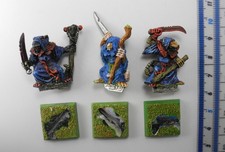 3 SKAVEN PLAGUE MONKS Metall Clans Pestilens Armee bemalt Warhammer 1990er U1b