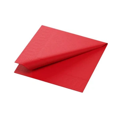 DUNI Pack Of 250 3-Ply Red Napkins Soft & Durable Party Tableware Tissues 24 x 24 cm