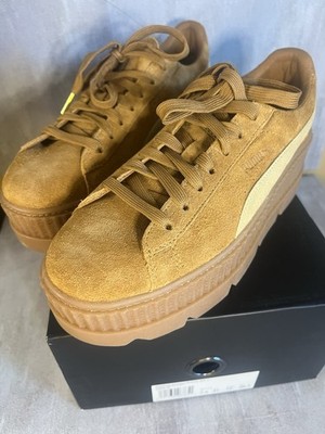 Puma Fenty Rihanna Golden Brown Suede Creeper Sneakers Shoes Women 10