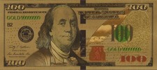 🇺🇸U. S.  100 Dollars 2013 DESIGN Gold Banknote Bill Money Fantasy Novelty Gift
