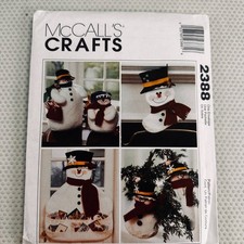 McCalls Crafts 2388 Uncut Snowman Christmas Felt Decor Patterns Ornaments  More