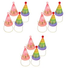 12 pièces brillant multicolore papier anniversaire cône chapeaux fête couvre-chefs célébration