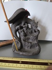 Large 5.5" Dragon On Castle Backflow Incense Cone/stick Burner Meditation