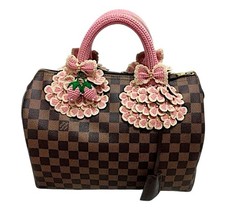 Crochet Handle Cover for LV SPEEDY, size25,30,35 Keepall, Alma, Louise Vuitton