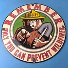 Vintage Smokey Bear Porcelain Sign - Only You Can Prevent Wildfires Sign