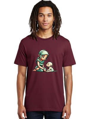 Elf-Girl-With-Creature Mens Graphic Tee, 100% Cotton, Casual Summer Wear