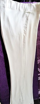 DKNY ACTIVE Embroidered Logo 100% COTTON Wide Elastic Waist Off-White PANTS XL