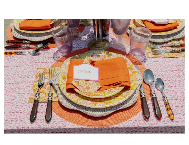 2 PAQUETES Platos de Cena Caspari Mármol Cerámica Frambuesa/Chartreuse Papel Foto 2 de 4