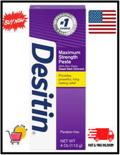 Desitin Maximum Strength Baby Diaper Rash Cream with 40 Zinc Oxide, 4.8 oz 