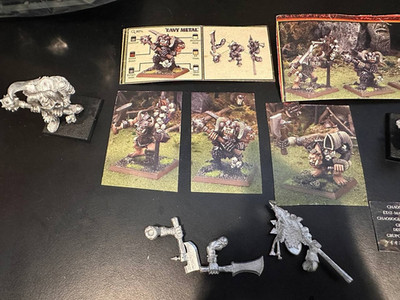 Warhammer Chaos Ogre Command Metal OOP Semi-Built, w/ images and all parts