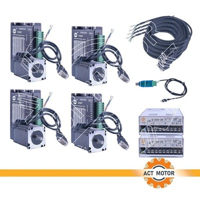 DE FREE 4Axis Nema23 Closed Loop Stepper3Nm4A Φ8mm 23SSM2440-EC1000& Driver CS57