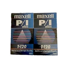 MAXELL P/I Plus T-120 Video Cassette Tapes. Set Of 2 VHS Tapes - New Sealed