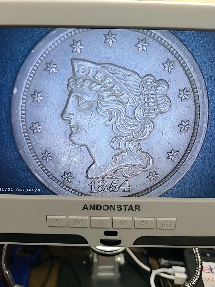 1854 Half Cent Braided Hair MS Very Clean Coin - Image 3 of 4