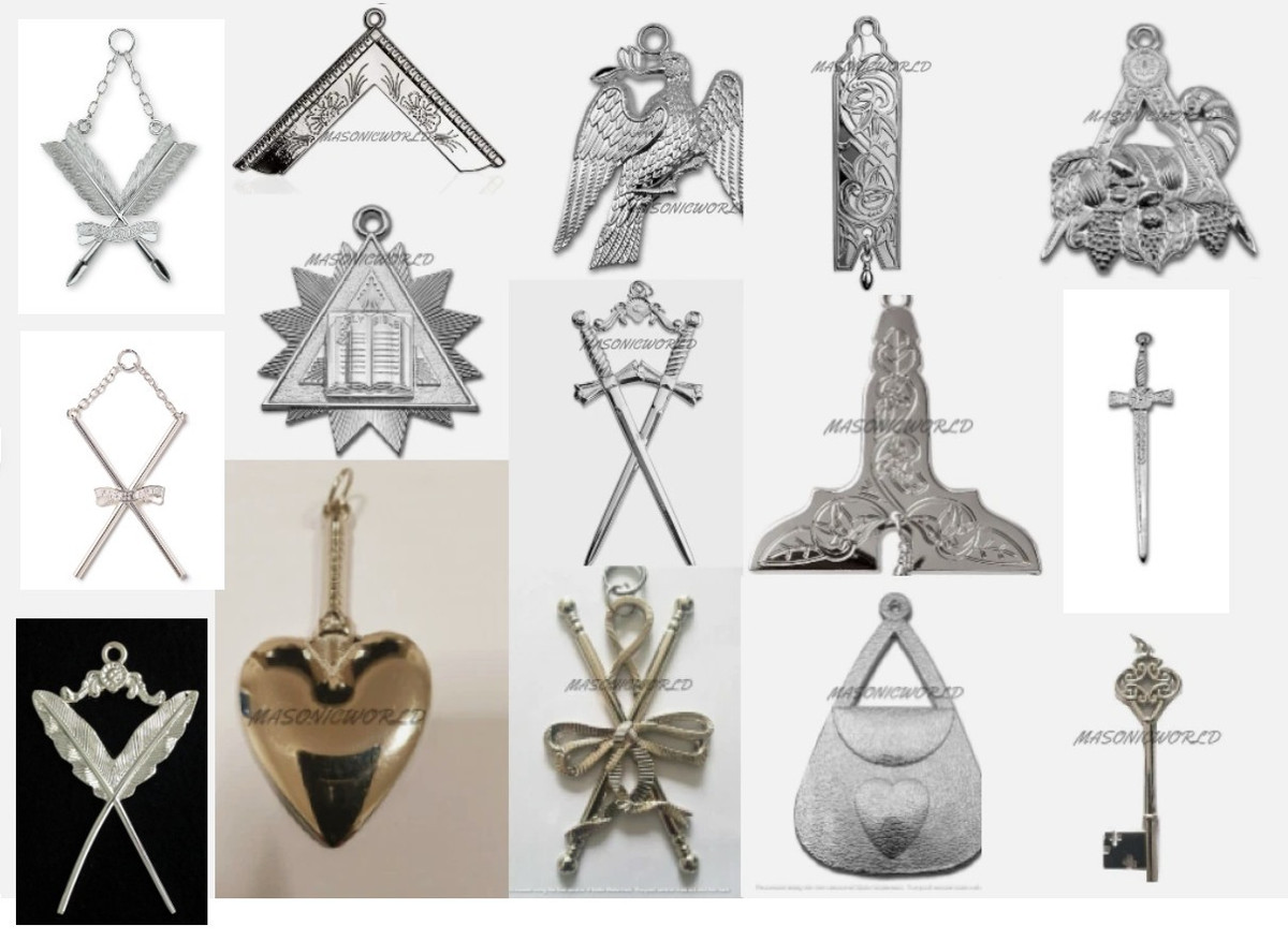 MASONIC REGALIA JEWELS MASONIC CRAFT OFFICER COLLAR JEWELS (ALL RANKS) BRAND NEW