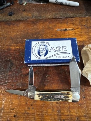 1992 Case Classic 53043 1/2 Serpentine Whittler Knife With Stag Handles. W Box