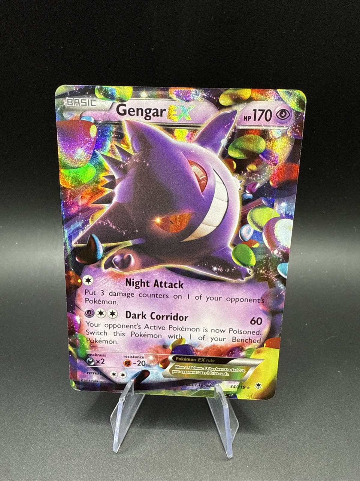 Pokémon TCG Gengar EX 34/119 Phantom Forces Ultra Rare Card NM