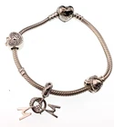 Pandora Bracelet and 3 Charms 925 Sterling Silver
