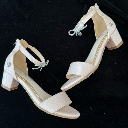 Nine West Mädchen Knöchelriemen Absatz Sandalen rosa Größe 13,5 formell Hochzeit Ostern - Bild 1 von 6