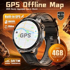 2026 New Military T-Rex3 GPS Map Navigation Smart Watch 4GB RAM Compass 1.43-inc