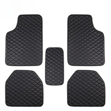 5Pcs Car Floor Mats Universal PU Leather Waterproof Auto Foot Pad Protector Mats