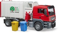 Bruder Spielfahrzeug Lader Man Tgs Seitenlader MüLl-Lkw Und 2 MüLltonnen 03761