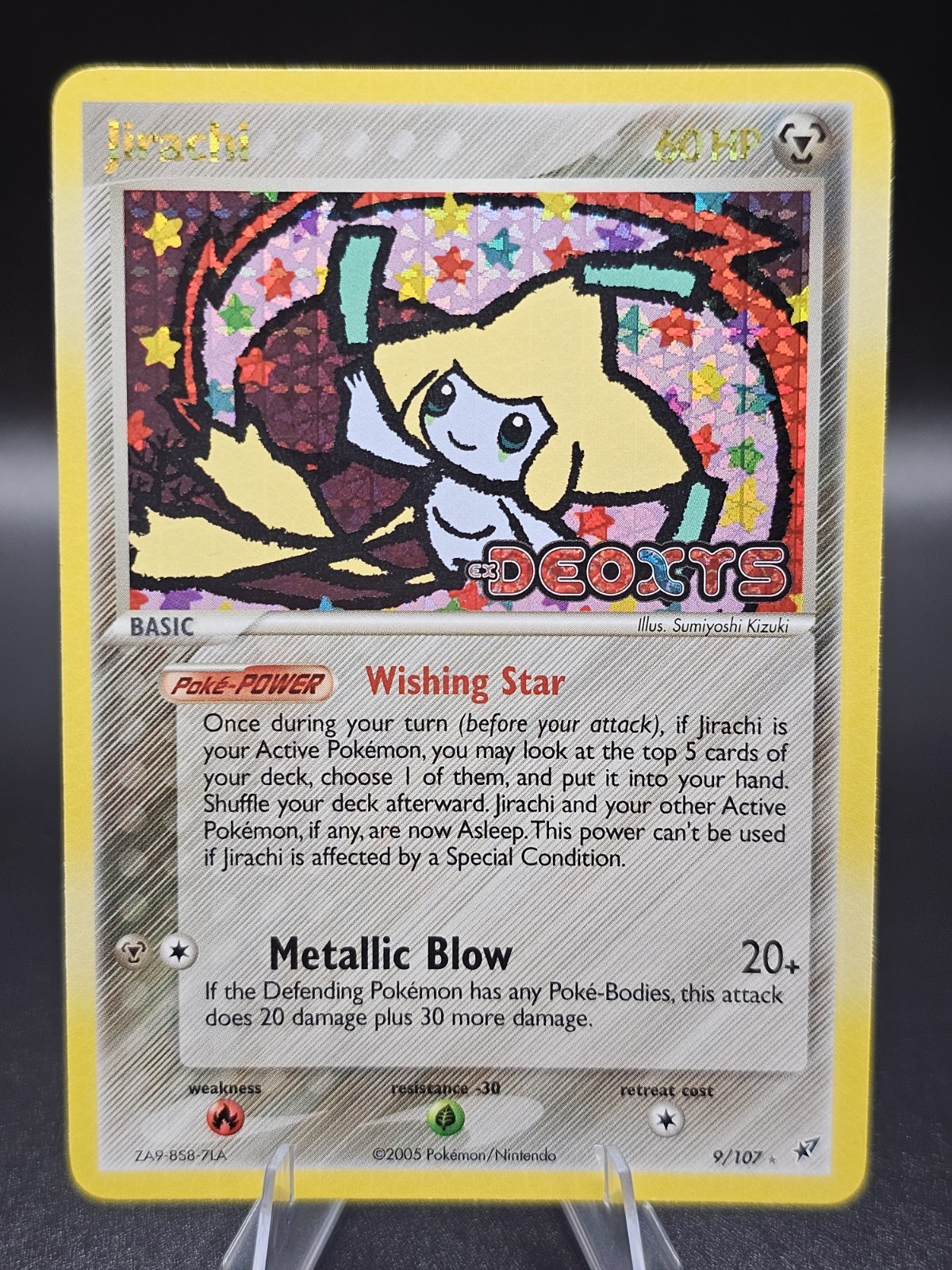 Pokémon Jirachi Card 9/107 Reverse Holo Rare Deoxys Stamped NM