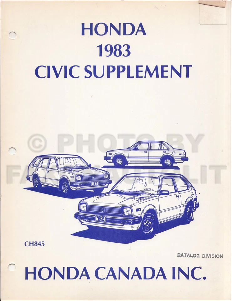 Honda Civic Shop 1982-1983 manual hatchback vagón canadiense libro de servicio de reparación Foto 2 de 4