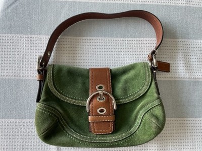 希少　COACH vintage y2k トートバック　グリーン　ソーホー COACH Vintage Y2K Green Suede SoHo Flap Shoulder Bag | eBay