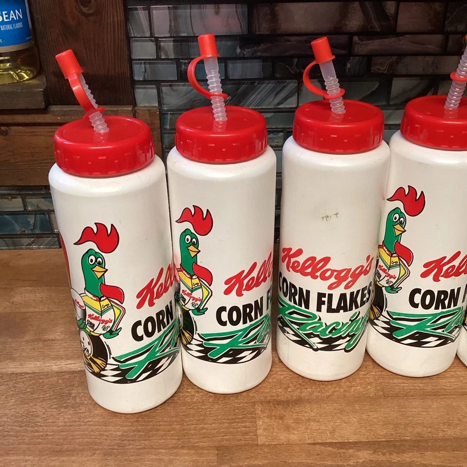 Lote de 6 — Botella de agua vintage 1994 Kelloggs Corn Flakes Racing Nascar EE. UU. Foto 4 de 4
