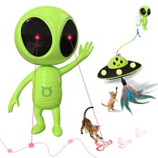 Cat Laser Toy, 2-in-1 Interactive Cat Toys with Dual Laser  Catnip Dangler, ...