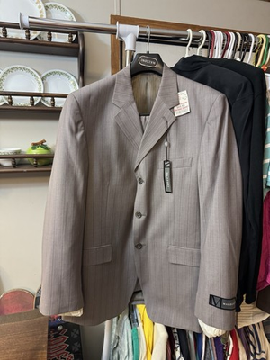 #ad Men’s New With Tags Grey Mazzoni Suit Jacket And Pants Size 40 34 2000s $90.00
