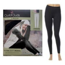 Cuddl Duds Warm Layer Legging Ultra-Soft Modal Black Womens Size SML New.