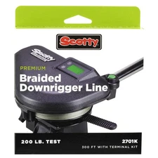 #2701K Power Braid Downrigger Line (200-Pound Test) 300-Foot Spool w/ Kit, Black