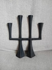 Jens Quistgaard Vintage Mid-Century Danish Dansk Cast Iron Candelabra, 1960's.