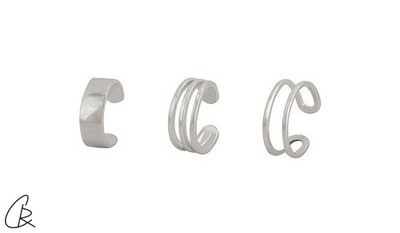 Set aus drei Clip-Ohrringen, 925er Sterlingsilber,Wunderschöner Schmuck,jewelry.