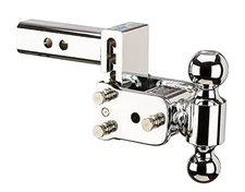 Chrome Tow & Stow Adjustable Trailer Hitch Ball Mount - Fits 2" Receiver, 
