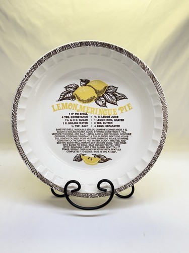 Lemon Meringue Pie Recipe Ceramic Pie Dish White Yellow Black Food Drink Theme