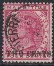 Mauritius 1891 Victoria 2c Overprint Fine Used SG 118 VGC