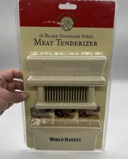 Vintage World Market Cream Meat Tenderizer 16 Sharp Stainless Steel Blades NEW