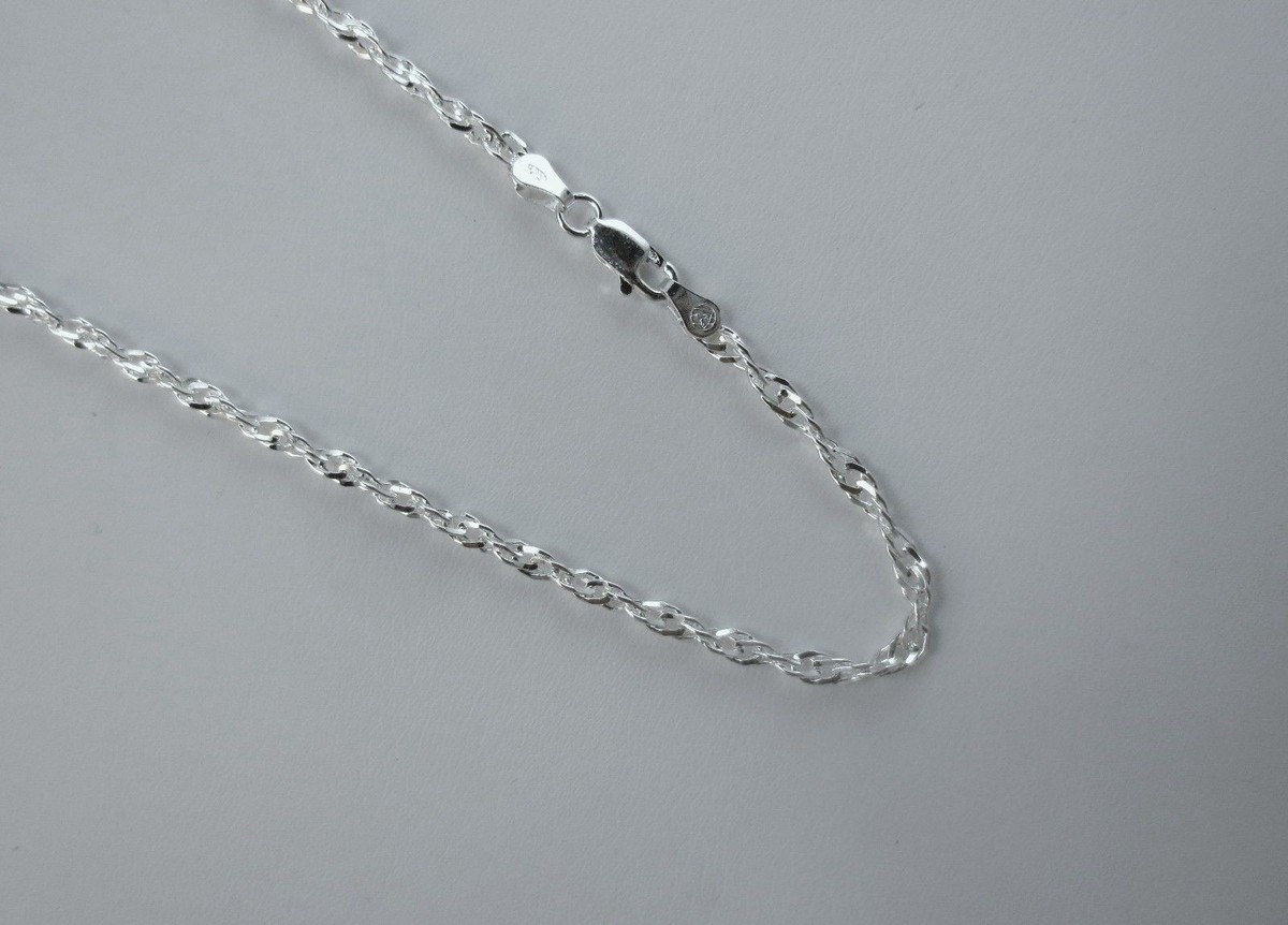 60 Cm  Collana Con Catena Laterale In Argento Sterling 925 Da 1618202224 Pollici Mn204~p128507125 - Foto 3