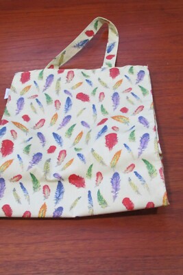 MILLY GREEN COTTON COATED WATERPROOF FEATHERS TOTE BAG PURSE LG SATCHEL