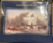 THOMAS KINKADE Juego De 4 5" Adornos "SPARKLES OF WINTER" 2010 NUEVO CON ETIQUETAS Caja Fea