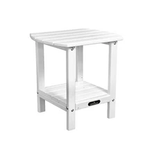 Withniture Double Side Table, HDPE Adirondack End Table,Patio Table- White