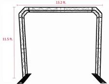 BLACK TRUSS ARCH KIT 13.2FT W 11.5ft H Mobile Portable DJ Lighting System Metal