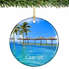 Cancun Christmas Ornament Porcelain 2.75 Inches